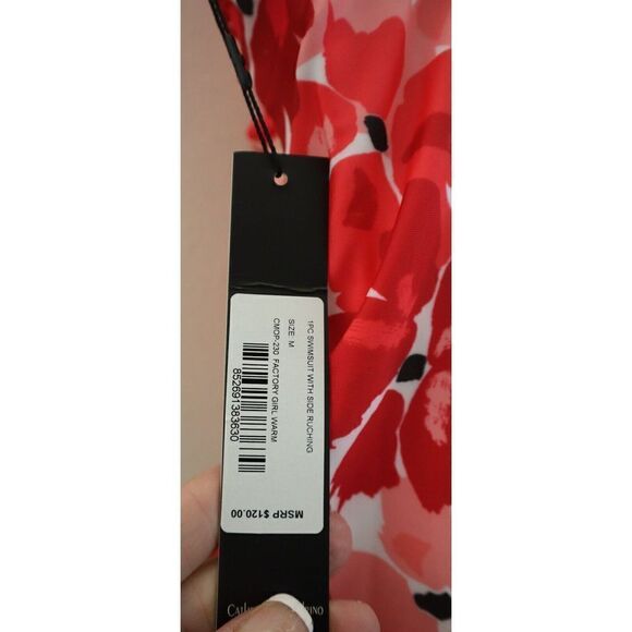 Catherine Malandrino Womens Sz M Floral Print Side Ruching 1-Piece Swimsuit $120 - Picture 6 of 6